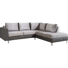 Mirjan24 Orlando Select Corner Sofa Set Couch Set Sofa Couch Including Cushion Set Metal Feet Lounge Corner Couch Upholstered Corner Living Landscape (Eterno 9 + Velvetto 4, Side: Right)