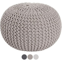 Soma Вязаный пуф для табуретки Chunky Knit Look Диаметр 45 см Высота 30 см 45 x 30 x 45 см Светло-серый