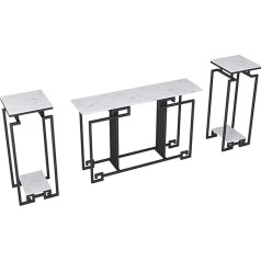 Leeberty Консольный столик, Комплект из 3 частей, Мраморный входной столик, Консоль, Современная минималистичная консоль, Входные ворота отеля,