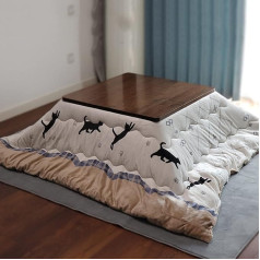 Kotatsu Набор из 4 японских столов Kotatsu Зимний стол с подогревом Четыре сезона Стол с подогревом Теплый подарок для семьи (Цвет: Цвет дерева, S: 75 