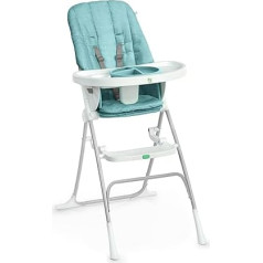 Ingenuity: ity by Ingenuity Sun Valley Compact Folding High Chair - Food Safe Plate, 5 Point Harness - For Ages 6 Months and Older, Unisex - Teal