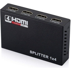 DaMohony HDMI Splitter 1 in 4 Out Multi-Resolution Output 4 Ports 1080P 3D 4 Way HDMI Signal Distributor HDMI Switch Selector for Fire Stick 4K, HDTV, PS4/5, Game Consoles, PC