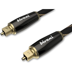 bivani Premium 5 Metre Toslink Fibre Optic Cable - S/PDIF HQ Fibre Optic Cable - Оптический цифровой аудиокабель - Оптоволоконный кабель, позолоченные разъемы, цинковый сплав