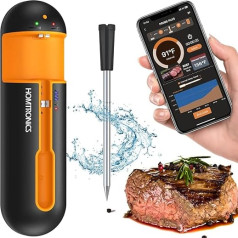 Беспроводной термометр для мяса Homtronics, Bluetooth, IP67 Перезаряжаемый умный термометр для мяса, с приложением для духовки, гриля, сковороды, фритю