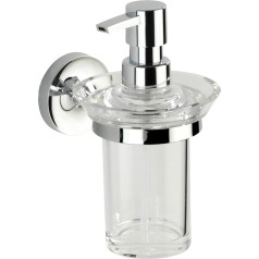 WENKO Power-Loc® Seifenspender Arcole - Flüssigseifen-Spender, Befestigen ohne Bohren Fassungsvermögen: 0.17 l, Kunststoff (ABS), 10 x 17 x 12.5 cm, Chrom