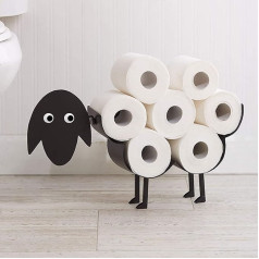 Maco Paul Sheep Toilet Paper Holder Black Metal Sheep Toilet Paper Holder Bathroom Guest Suit Toilet Paper Holder Storage for up to 7 Rolls Tissue Roll Stapler