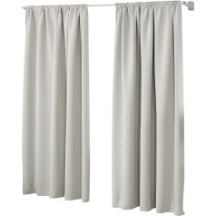 Laneetal c08855-2 Blackout Curtain with Ruffle Tape, 2 Pieces Opaque Thermal Curtain for Bedrooms Light-Tight