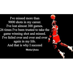 Большой (A2 24inch x 16 дюймов) вдохновляющий мотивационный знак цитаты плаката печати картины (BASKETBALL MICHAEL JORDAN 2) SPORTS, BOXING, CYCLING, ATHLETICS, BODYBUILDING, TRIATHLON, 