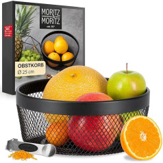 Moritz & Moritz Чаша для фруктов черный металл 25 см - Корзина для фруктов черный металл - Корзина для подарков, фруктов, овощей и хлеба