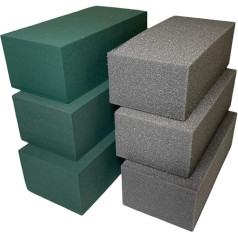 Oasis Bricks (3 влажных и 3 сухих) для шелковых и искусственных цветов, а также свежих цветочных дизайнов Поролоновая губка для свадеб и флористов,