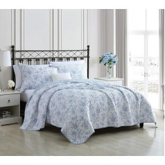 Laura Ashley Home - двусторонний комплект пододеяльника из хлопка с цветочным орнаментом и подходящей наволочкой для всесезонного домашнего деко