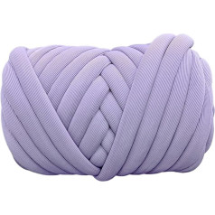 MagiDeal Chunky Yarn Jumbo Tubular Yarn Arm Knit Yarn Washable Soft 500g Thick Chunky Yarn Tube Giant Yarn for Baskets Carpet Making Throw, Light Purple