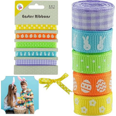 Пасхальные весенние рулоны лент - 3,3 фута пасхальные ленты банты шляпки декоративные подарочные ленты для подарков полиэстер красочные ле