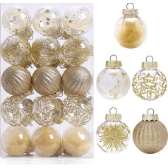 KiKom Рождественский бабл Набор из 30 прозрачных пластиковых рождественских баблов для праздничных свадебных рождественских украшений (золо