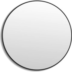 Anyhi черная рама круглое настенное зеркало 50 см ванная комната прихожая гостиная