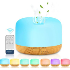 LOMUG Ароматический диффузор, 450 мл, ультразвуковой увлажнитель, ароматерапевтический диффузор, светодиод с 7 цветами, электрическая горелка 