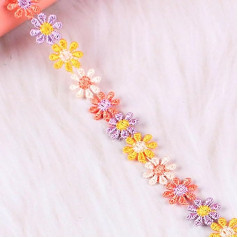 XCSJ 5 ярдов 15 мм цветочные кружева границы цветочные кружева ленты вышивка декоративные ленты декоративные ленты декоративные ленты и гран