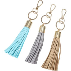 SHINEOFI 9 Stk Taschenanhänger zum Aufhängen Schlüsselringe Lederquastenanhänger Schlüsselanhänger zum Aufhängen hängende Verzierung Quaste Schlüsselanhänger Anhänger schmücken Ornament