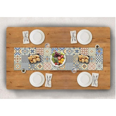 Vilber, Toledo 01 Table Runner Виниловая столовая дорожка (12 x 47 дюймов) Устойчивые к пятнам нескользящие термостойкие коврики и коврики