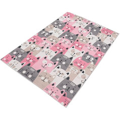 Alfombra de poliester estampada 100 x 200 cm model CatInvasion multicolour