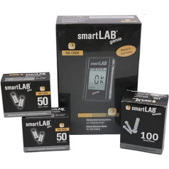 Smartlab Genie Комплект системы мониторинга глюкозы в крови | Комбинированный набор для измерений со 100 тест-полосками на сахар крови и 100 ланцета