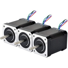 STEPPERONLINE 3 шт. высокий крутящий момент Nema 17 биполярный 1.8deg 65 Нсм 2.1 A 42 x 42 x 60 мм 4 провода для 3D принтера, фрезерный станок с ЧПУ фрезерный резак