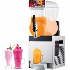 XNYXLPP Slush Frozen Ice Drink Slush Machine, 15L Getränkespender, elektrischer Crushed Ice Maker, eingebauter Rührer, Eistee-Fruchtsaftspender (Silver)