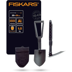 Складная лопата Fiskars для туристов и альпинистов, может также использоваться как лопата и мотыга, с холщовой сумкой, длина (в разложенном вид