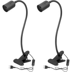 BILIPLE E27 зажим свет лампы держатель Pack of 2 LED E27 лампы база настольной лампы зажим лампы держатель двойной тела переключатель гибкий Gooseneck E27 за