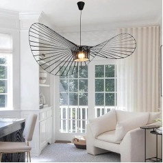 Винтажный подвесной светильник для гостиной LED Vertigo Pendant Light (высота света регулируется) Стекловолокно/PU Hat Lights E27 Люстра для ресторана Абажу