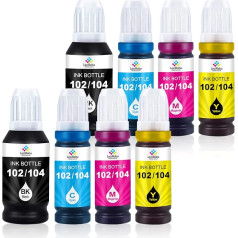 LeciRoba E-104 для Epson 104 103 102 Ecotank Multipack Используется с ET-2710 ET-2711 ET-2712 ET-2714 ET-2715 ET-2720 ET-2721 ET-2726 ET-2810 ET-2810 ET-288 15 ET-152820 ET-2821 ET-2825 ET-2826 ET-4700