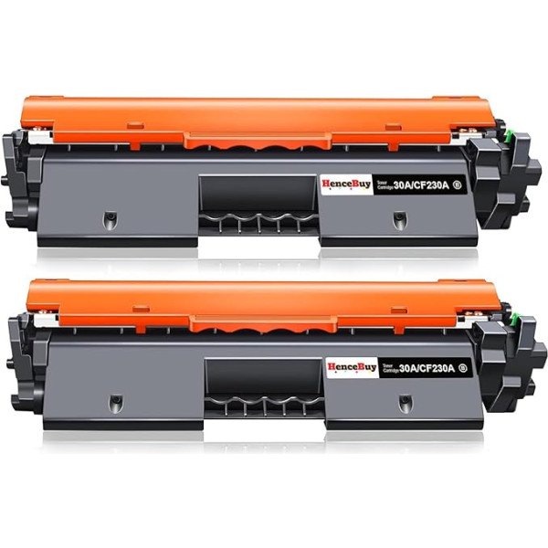 HenceBuy 30A Тонер Совместимость с HP CF230A 30A 30X CF230X Тонер для HP Laserjet Pro MFP M227fdw M227fdn M227sdn M227 M203dw M203dn M203 принтер с чипом (упаковка из 2, черный)