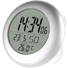 infactory Bathroom Radio Clock: Digital Bathroom Radio Wall Clock with Thermometer, Aluminium, Suction Cups, IP24 (Shower Clock, Radio Wall Clock, Bathroom, Gift Ideas)