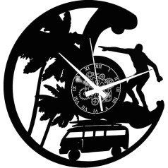 Instant Karma Clocks Часы с виниловой пластинкой с серфингистами Creative Surfing Motif Windsurfing Surfer Time Clock Gift Idea Modern Design