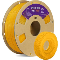 Overture TPU Filament, 1.75 мм, гибкий TPU в рулоне, расходные материалы для 3D принтера, катушка 1 кг, точность размеров +/- 0.05 мм (желтый)