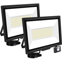 RIGIDON 2 x 200 W Открытый светодиодный прожектор с датчиком движения, открытый светодиодный светильник, 20000 LM 6000 K холодный белый светодиодный пр