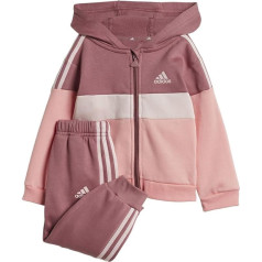 Adidas Tiberio 3 Stripes Colour Block Fleece Infant Tracksuit 6-9 Months, розовый