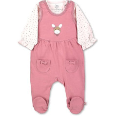 Sterntaler Baby Girl Romper GOTS Set Emmi - Baby Romper - Однотонный трикотаж с аппликацией в виде ослика - Розовый
