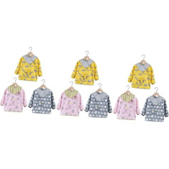 HEMOTON 9 Pieces Food Dress Bib Cotton Long Sleeve Smock Patterned Clothes Play Clothes Painting Clothes Infant Smock Creative Clothes Smock