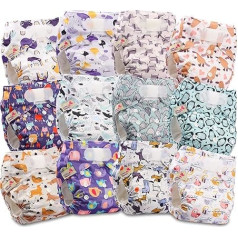 Многоразовые тканевые подгузники Littles and Bloomz, стандартный крючок-петля, 12 подгузников, FLV2-1202