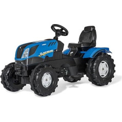 rolly toys rollyFarmtrac Holland Tractor 601295 | Педальный трактор с моторизованным капотом и регулировкой сиденья, Whisper Bicycle Tyre Chain Protector/3 Years, Blue, TÜV/GS geprüft