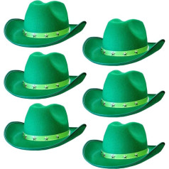 Ковбойские шляпы для взрослых - 6 штук - зеленые ковбойские шляпы со звездой - аксессуары для костюмов Дикого Запада