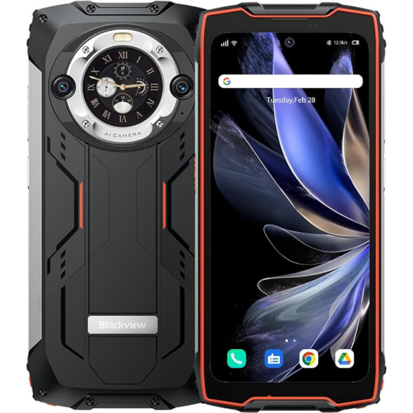 Мобильный телефон Blackview BV9300 PRO Outdoor без контракта (100LM Torch), 24 ГБ + 256 ГБ, аккумулятор 15080 мАч, дисплей 6,7 дюйма 120 Гц 2,3K, камера 64 МП, водонепроница