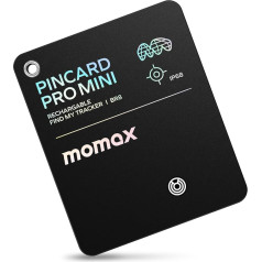 MOMAX AirCard Tracker Tag Bluetooth Key Finder for Apple Where is (iOS Only, Android Not Supported) for Wallet, Luggage, Suitcase, Rechargeable Battery, Wireless, IP68 Waterproof