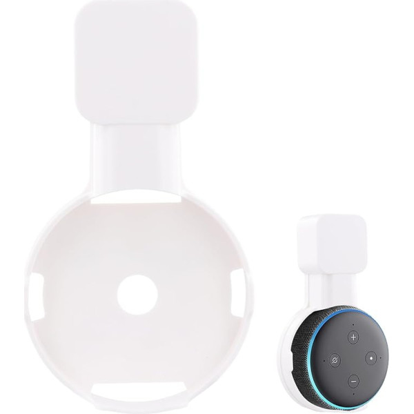 Настенные крепления для Echo Dot 3rd, Smart Home Speaker Mount for Echo Dot 3rd Generation, Socket Stand for Kitchen, Bathroom, Bedroom, with Integrated Cable Management (White)