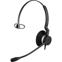 Jabra Q711011 Biz 2300 QD On-Ear монофоническая гарнитура с быстроразъемным соединением - шумоподавляющие кабельные наушники для настольных телефонов, 