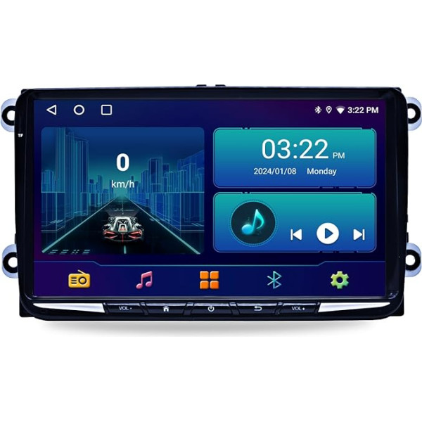 Android 13 Автомобильное радио совместимо с VW Golf 5 радио Passat B6 Passat B7 Touran радио Skoda Fabia с Carautoplay Android автомобиля, 9-дюймовый QLED сенсорный экран с Bluetooth