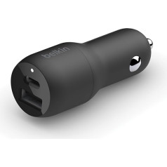 Автомобильное зарядное устройство Belkin 37 Вт с 2 портами, порт USB-C PPS, 25 Вт, порт USB-A, 12 Вт для таких устройств, как Samsung Galaxy S23, S22, Ultra, 5G, Plus, Note 20, iPhon