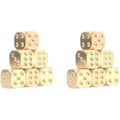 LIOOBO 10 Pieces Brass Dice Pure Copper Solid Dice Manual Polishing Mahjong Gambling Cube 15 x 15 x 15 mm