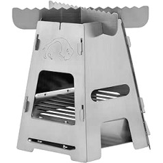 Tatonka Hobo Burner Outdoor Stove - Wood Stove Made of Stainless Steel - Flat Dismountable, Lightweight and Space-Saving - for Solid Fuels